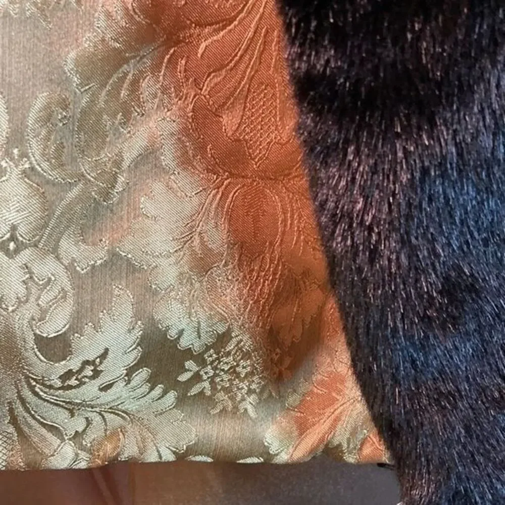 VINTAGE IMAN GLOBAL CHIC DESIGNER FAUX SILK REVERSIBLE STOLE SHAWL WRAP SZ 20X60